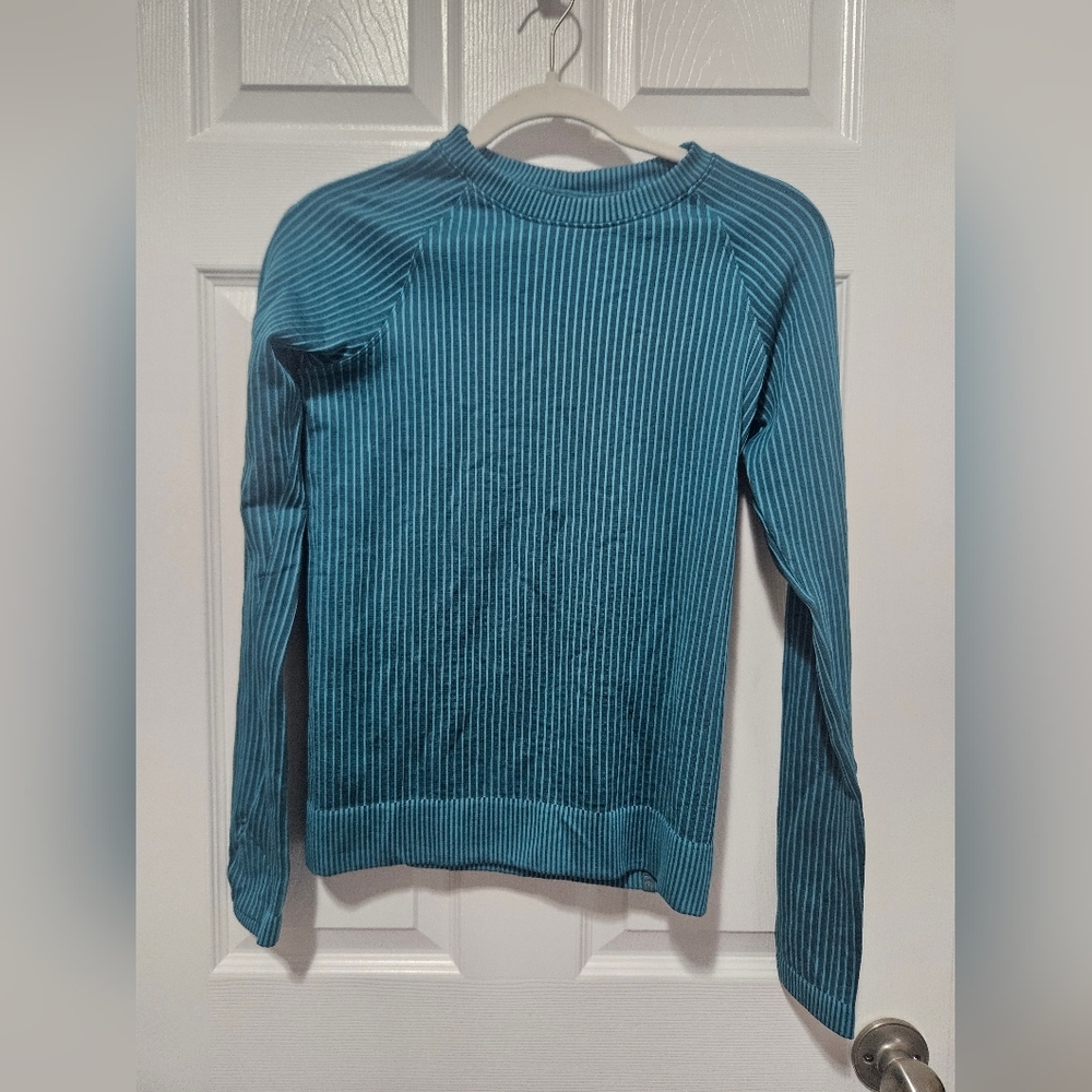 Lululemon Rest Less Pullover Rib Green Jasper / Oceanic - Picture 2 of 6